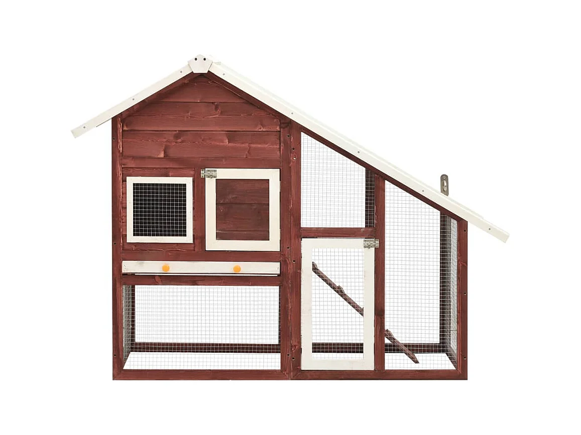 Jesper  Clapier Moka et blanc 140x63x120 cm Bois de sapin massif