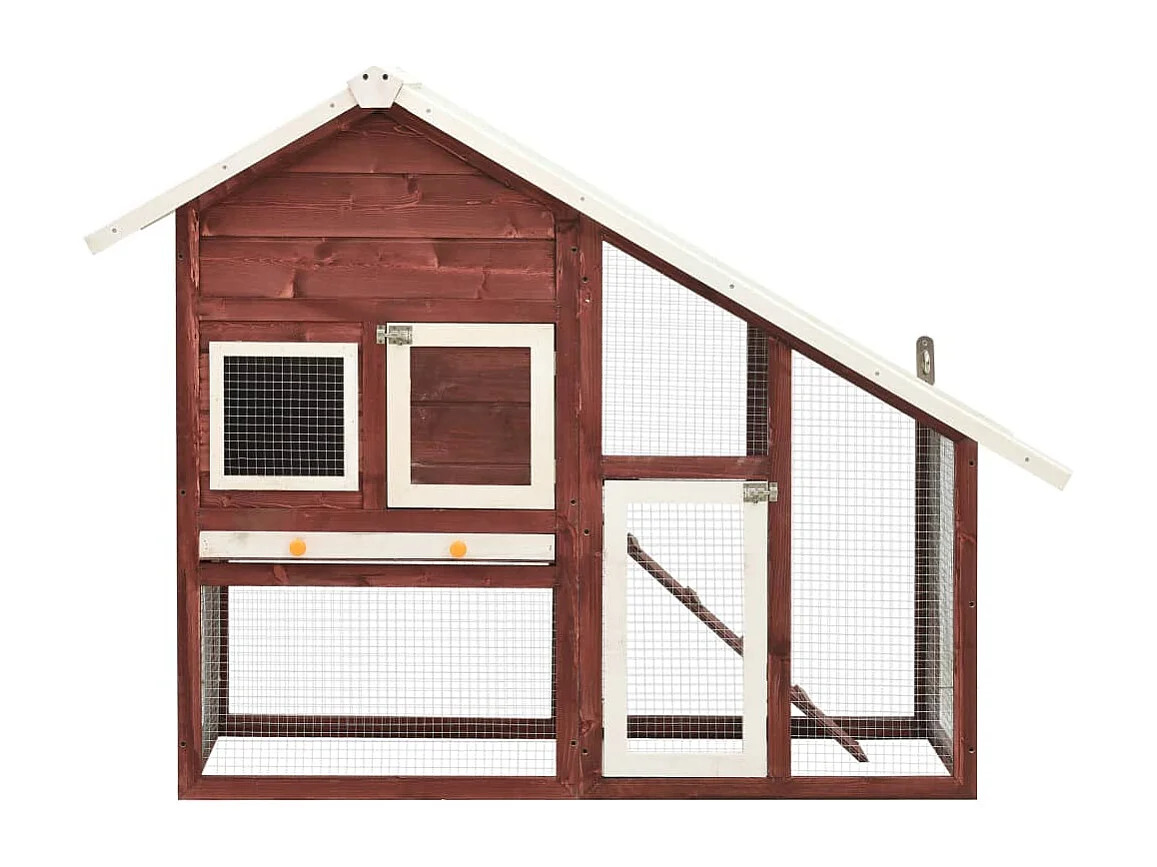 Jesper  Clapier Moka et blanc 140x63x120 cm Bois de sapin massif