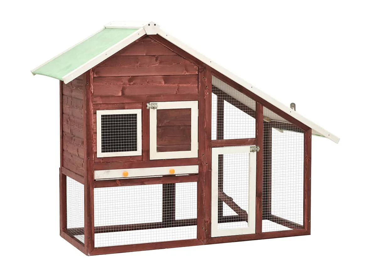 Jesper  Clapier Moka et blanc 140x63x120 cm Bois de sapin massif