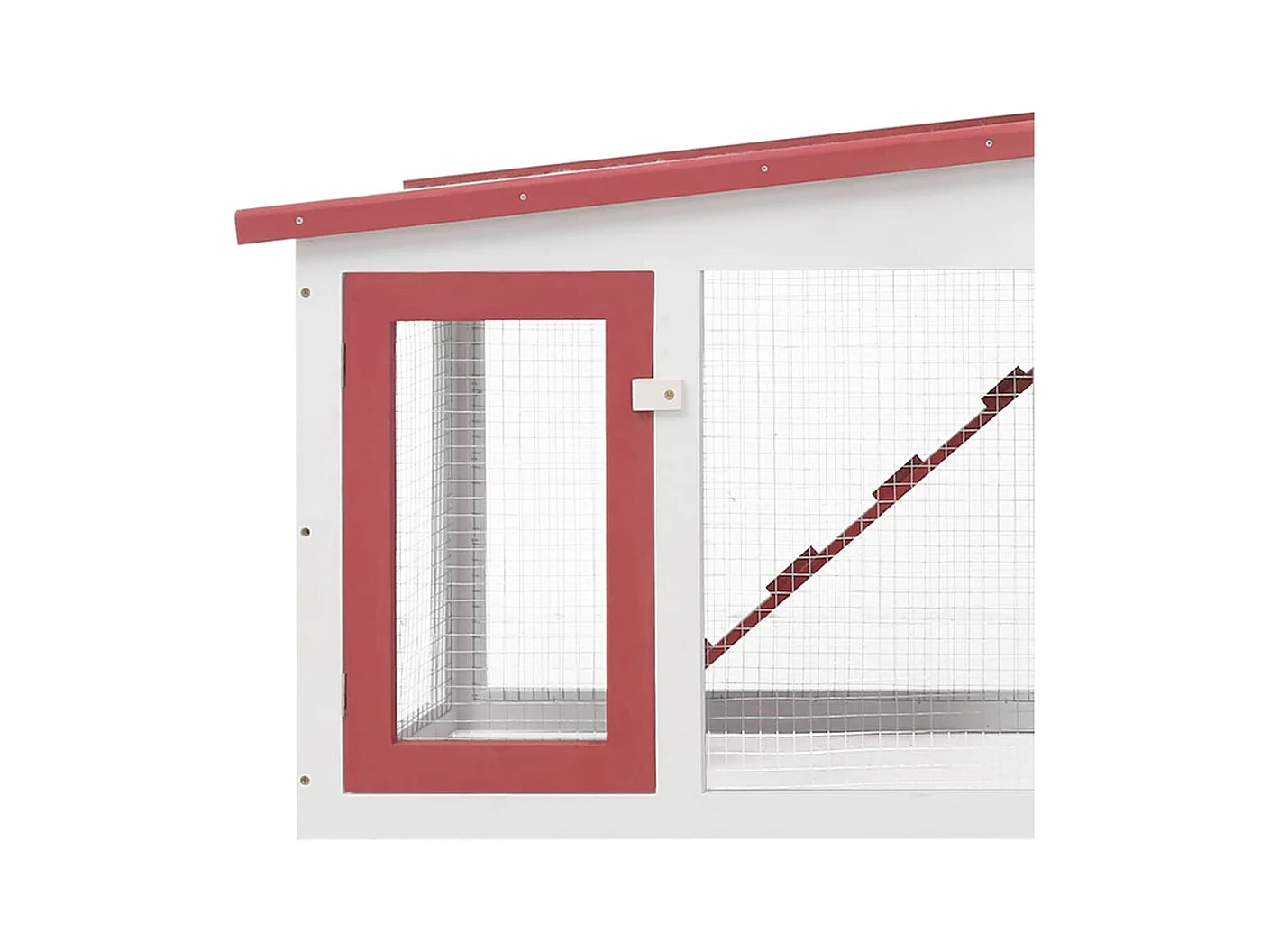 Ekim  Clapier large d'extérieur Rouge et blanc 201x45x85 cm Bois