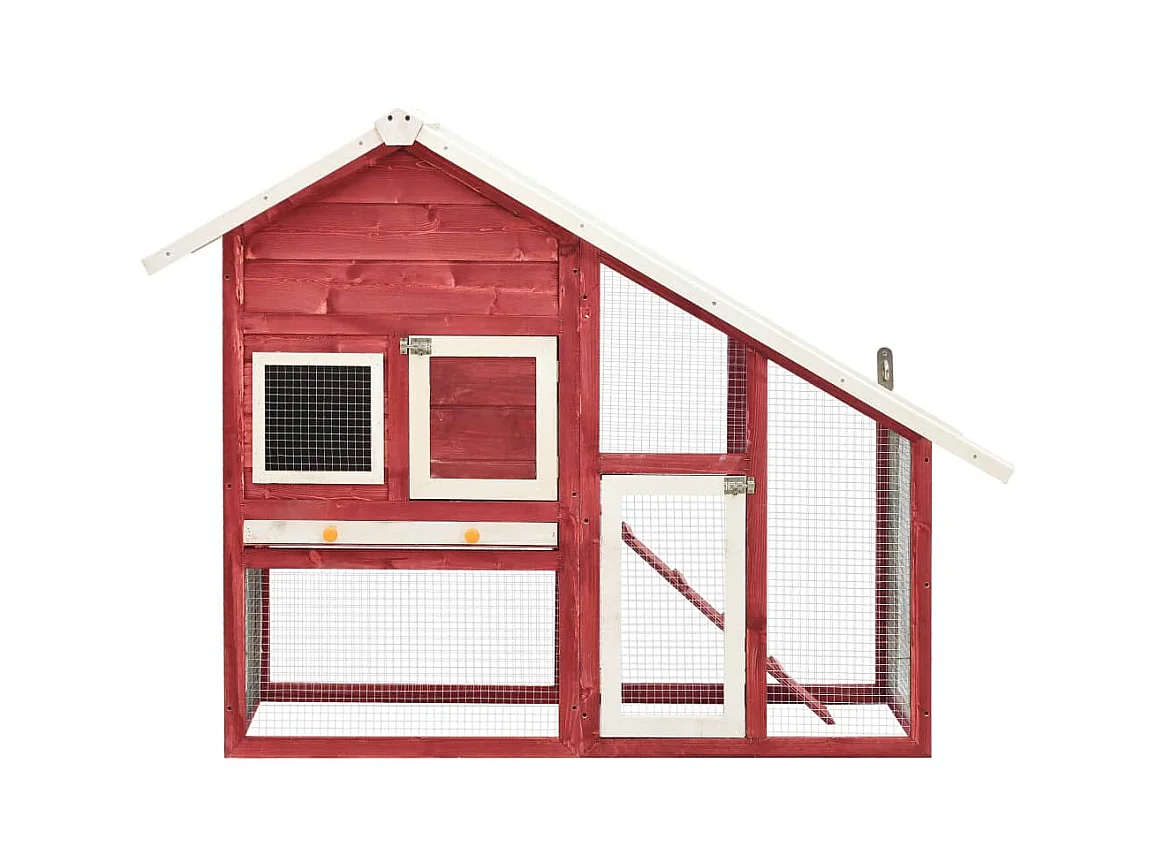 Jesper  Clapier Rouge et blanc 140x63x120 cm Bois de sapin massif