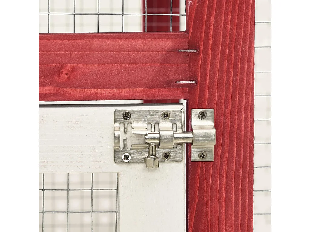 Jesper  Clapier Rouge et blanc 140x63x120 cm Bois de sapin massif