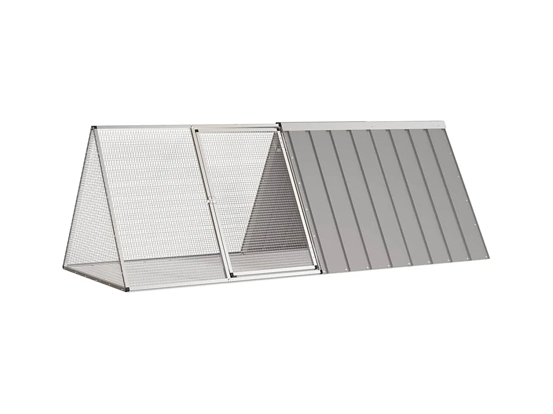 Borlänge  Cage pour lapin Gris 201,5x80,5x71 cm Acier galvanisé