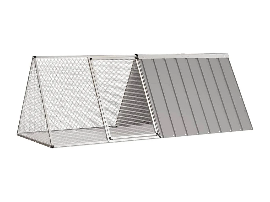 Borlänge  Cage pour lapin Gris 201,5x80,5x71 cm Acier galvanisé