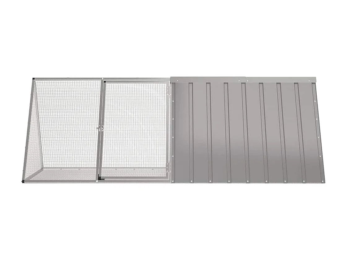 Borlänge  Cage pour lapin Gris 201,5x80,5x71 cm Acier galvanisé