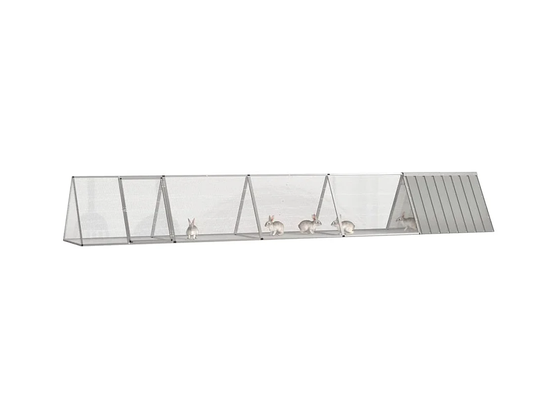 Borlänge  Cage pour lapin Gris 504,5x80,5x71 cm Acier galvanisé