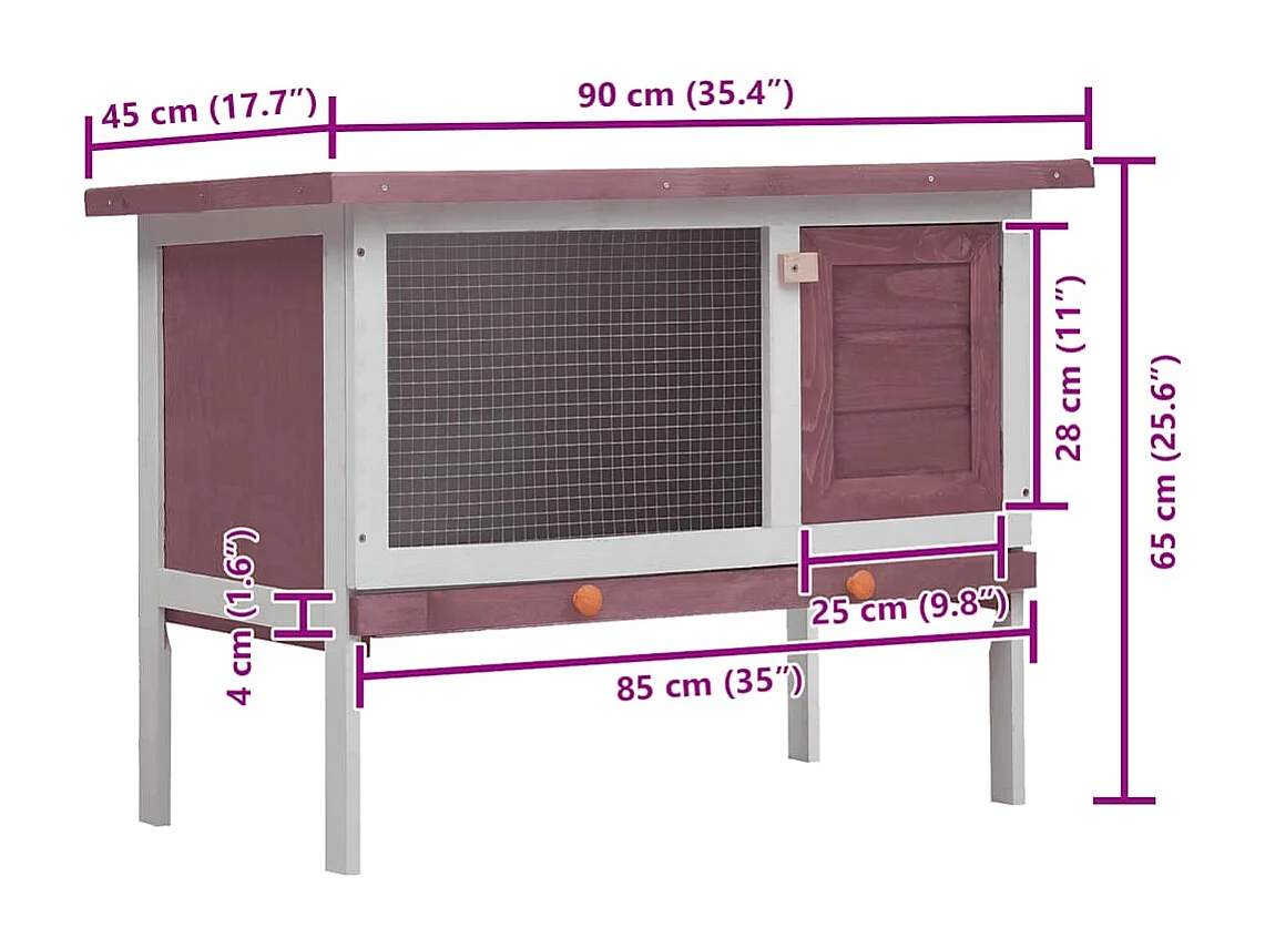 Henri-Joël  Clapier d'extérieur 1 niveau Marron Bois
