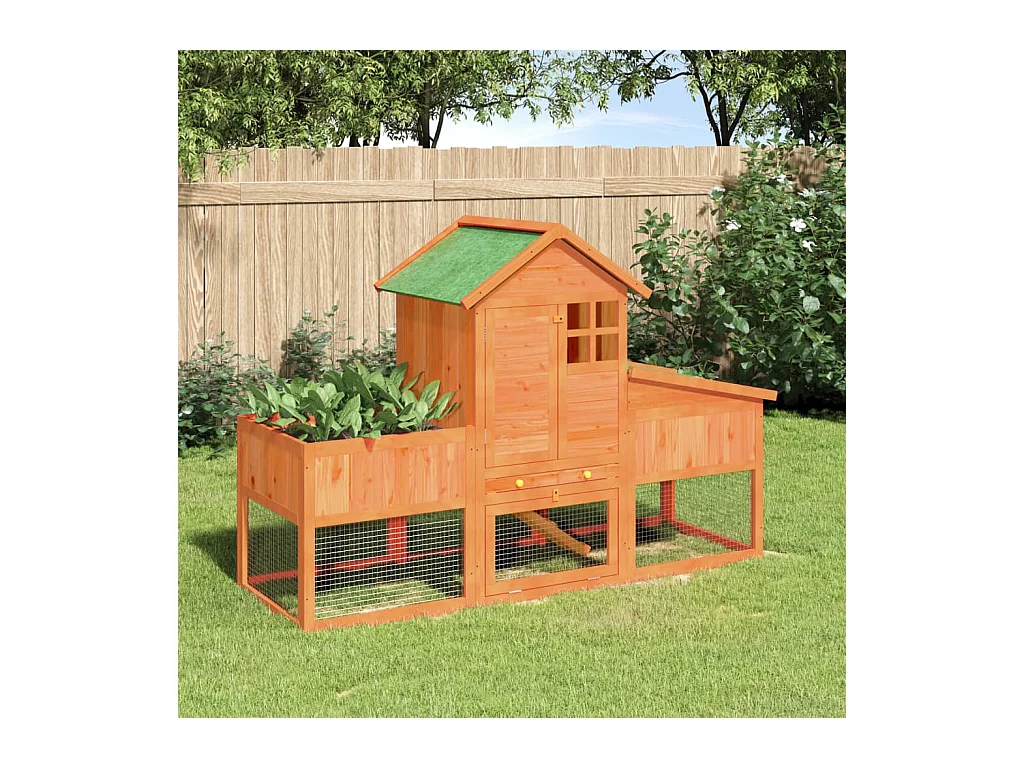 Arwin  Clapier marron 170x63x113 cm bois de pin massif