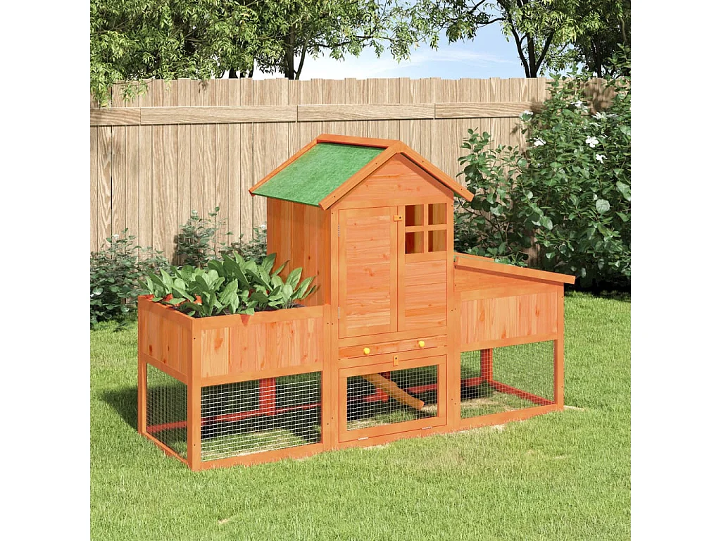 Arwin  Clapier marron 170x63x113 cm bois de pin massif