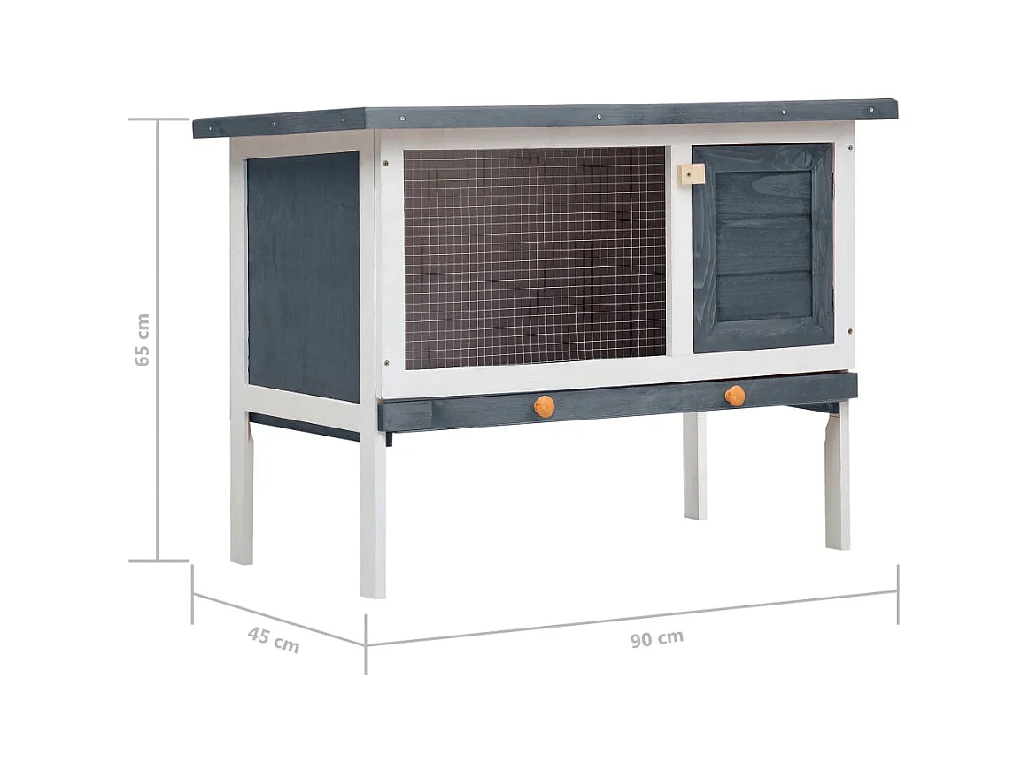 Henri-Joël  Clapier d'extérieur 1 niveau Gris Bois