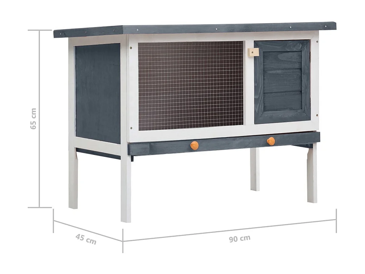 Henri-Joël  Clapier d'extérieur 1 niveau Gris Bois