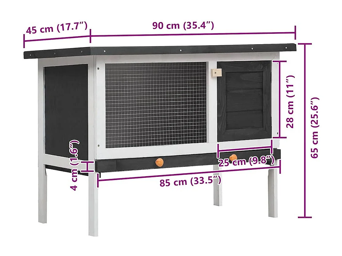 Henri-Joël  Clapier d'extérieur 1 niveau Gris Bois