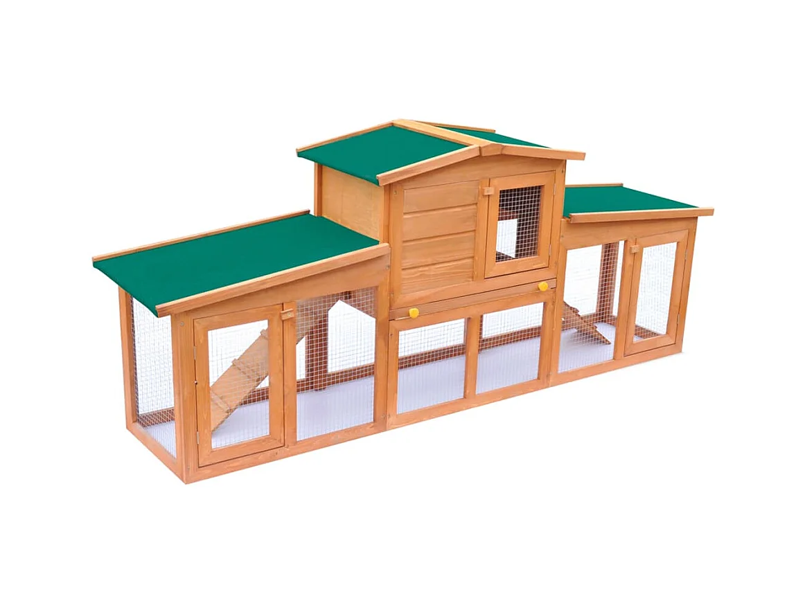 Ekim  Clapier large pour petits animaux avec toits Bois