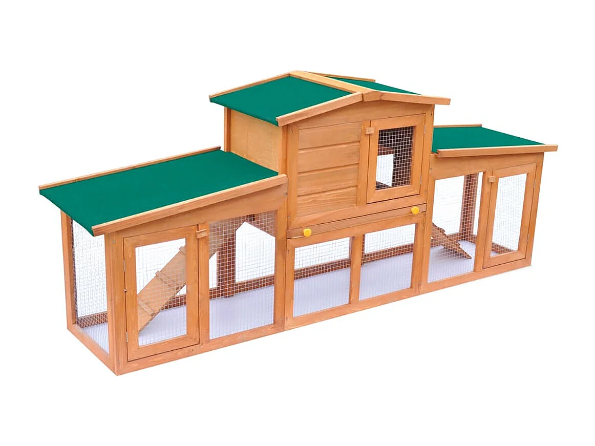 Ekim  Clapier large pour petits animaux avec toits Bois