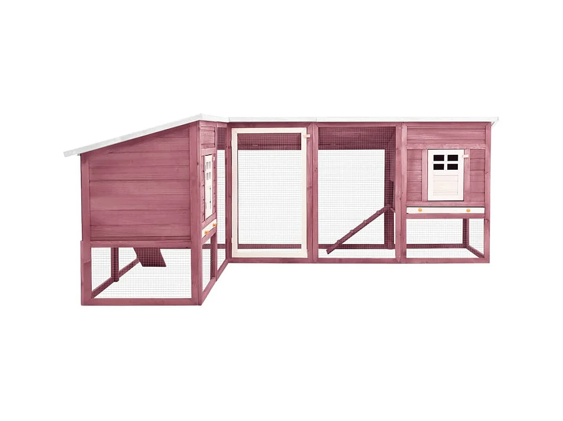 Deetje  Clapier d'extérieur avec piste Moka et blanc Bois de sapin