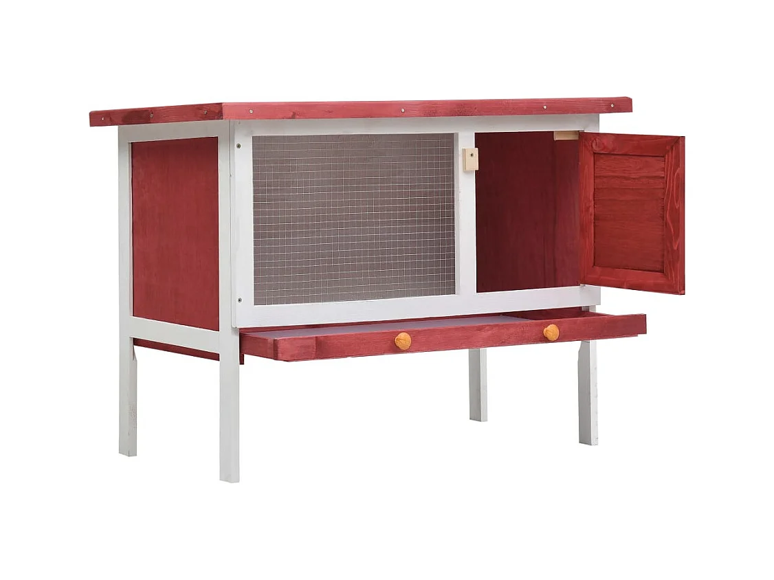 Henri-Joël  Clapier d'extérieur 1 niveau Rouge Bois