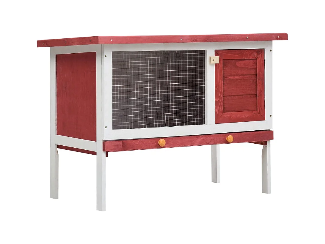 Henri-Joël  Clapier d'extérieur 1 niveau Rouge Bois