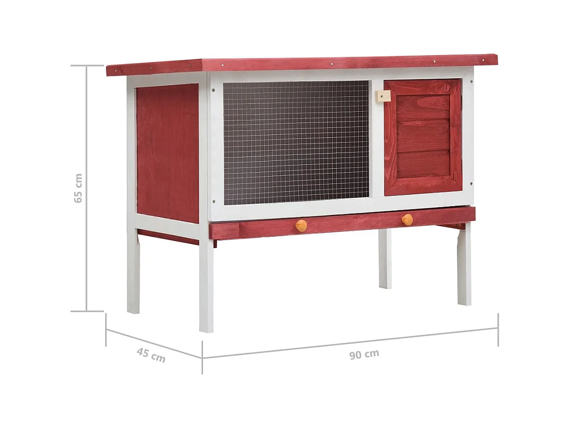 Henri-Joël  Clapier d'extérieur 1 niveau Rouge Bois