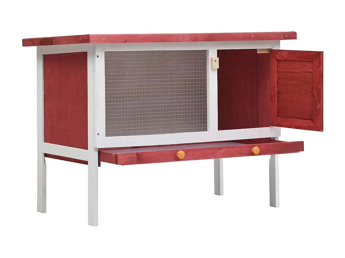 Henri-Joël  Clapier d'extérieur 1 niveau Rouge Bois