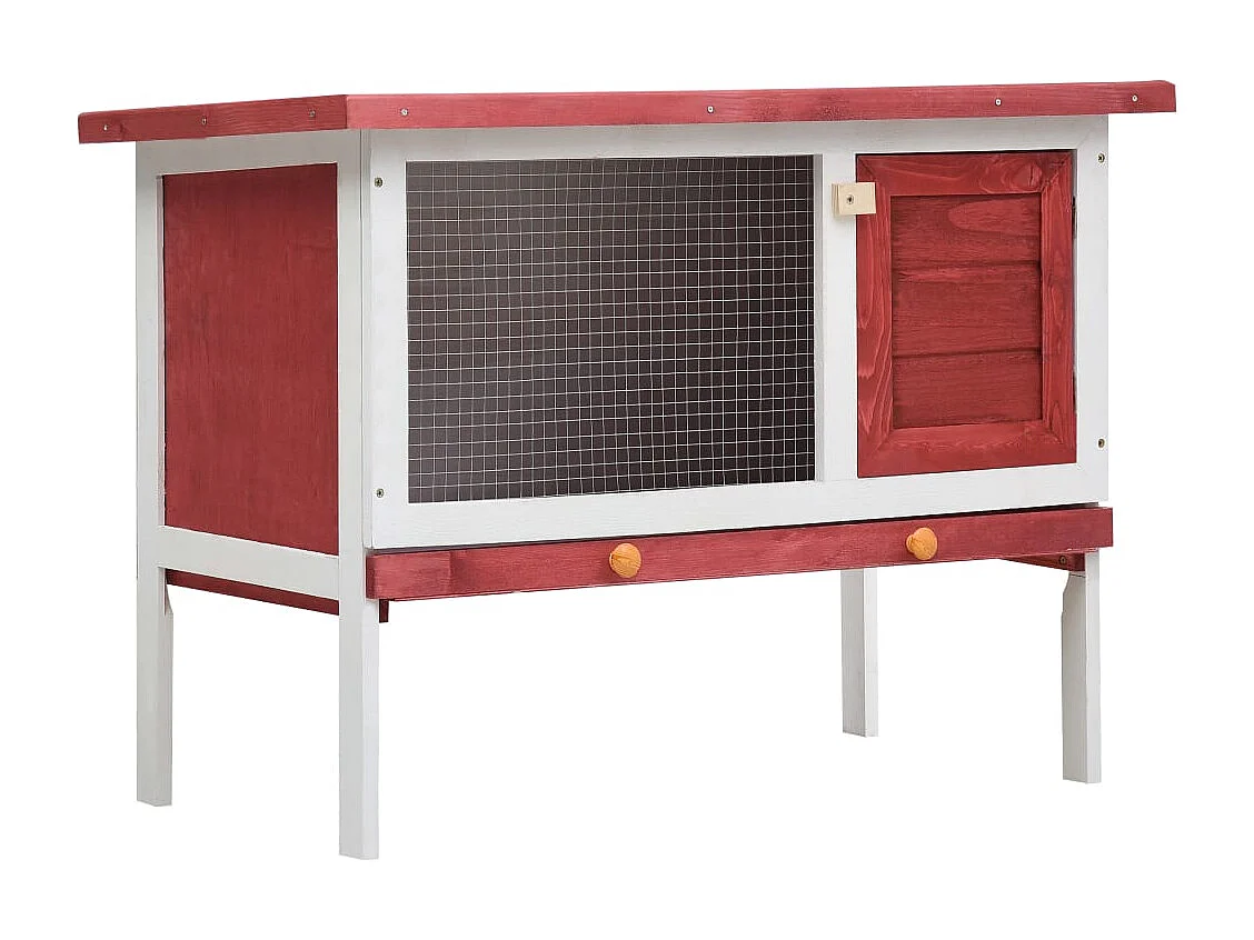 Henri-Joël  Clapier d'extérieur 1 niveau Rouge Bois