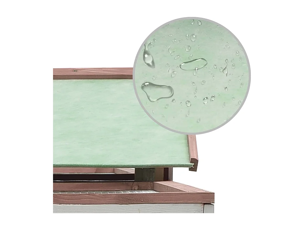 Coalton  Clapier Moka 310x70x87 cm Pin massif et sapin