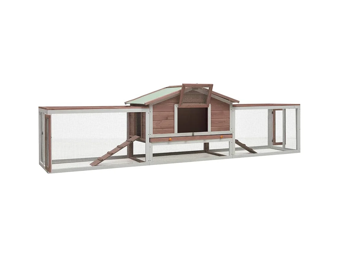 Coalton  Clapier Moka 310x70x87 cm Pin massif et sapin