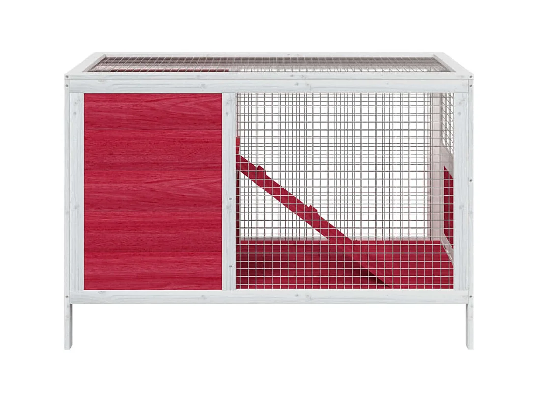 Mardir  Clapier rouge 103x44x69,5 cm bois de pin massif