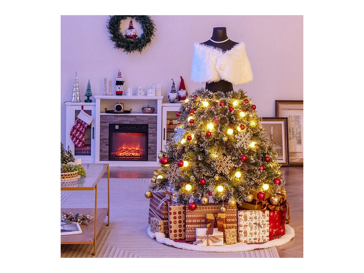 Albero di Natale artificiale con manichino pre-illuminato da 150cm, Albero di Natale a forma di abito con 50 luci a LED