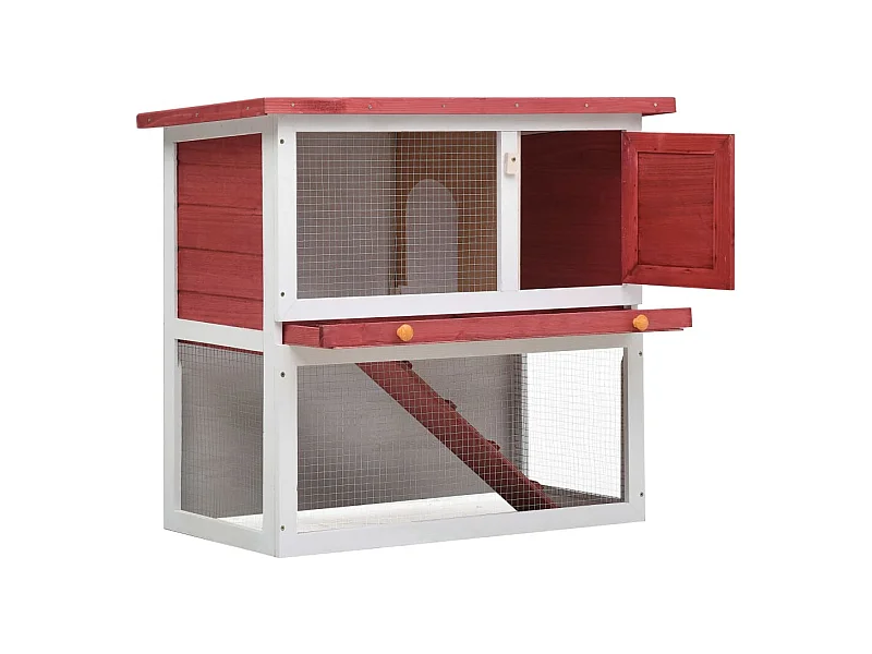 Mareina  Clapier d'extérieur 1 porte Rouge Bois