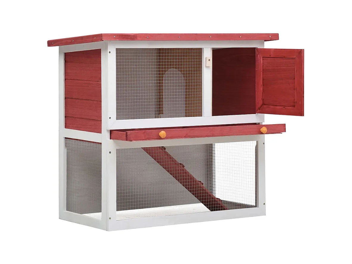 Mareina  Clapier d'extérieur 1 porte Rouge Bois