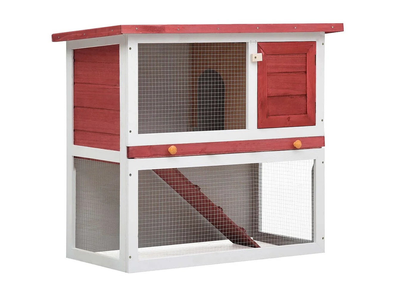 Mareina  Clapier d'extérieur 1 porte Rouge Bois