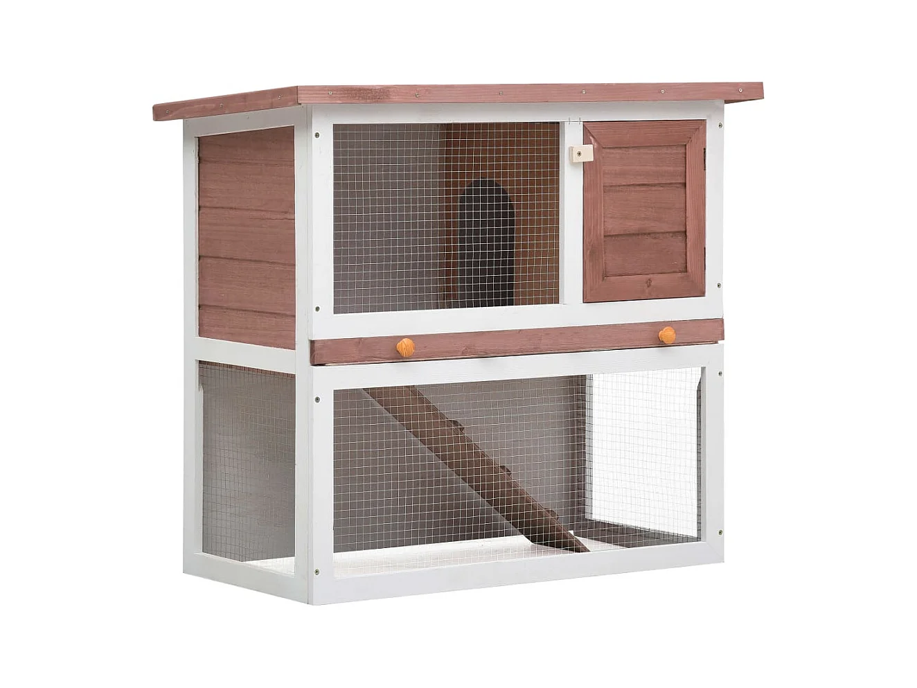 Mareina  Clapier d'extérieur 1 porte Marron Bois