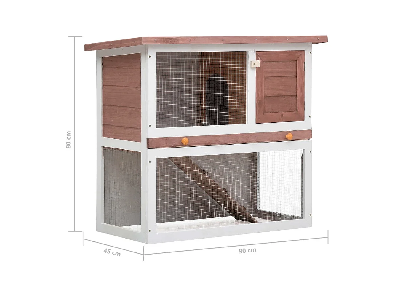 Mareina  Clapier d'extérieur 1 porte Marron Bois