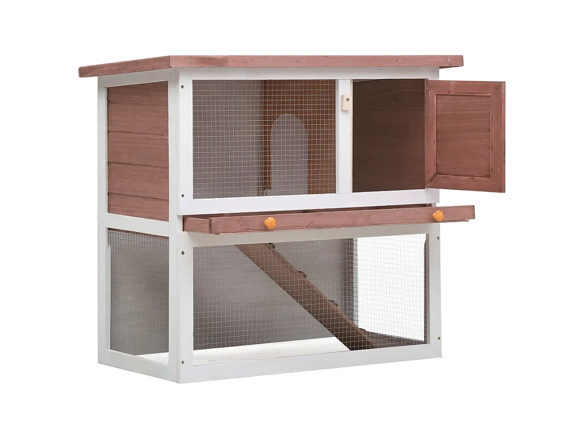 Mareina  Clapier d'extérieur 1 porte Marron Bois