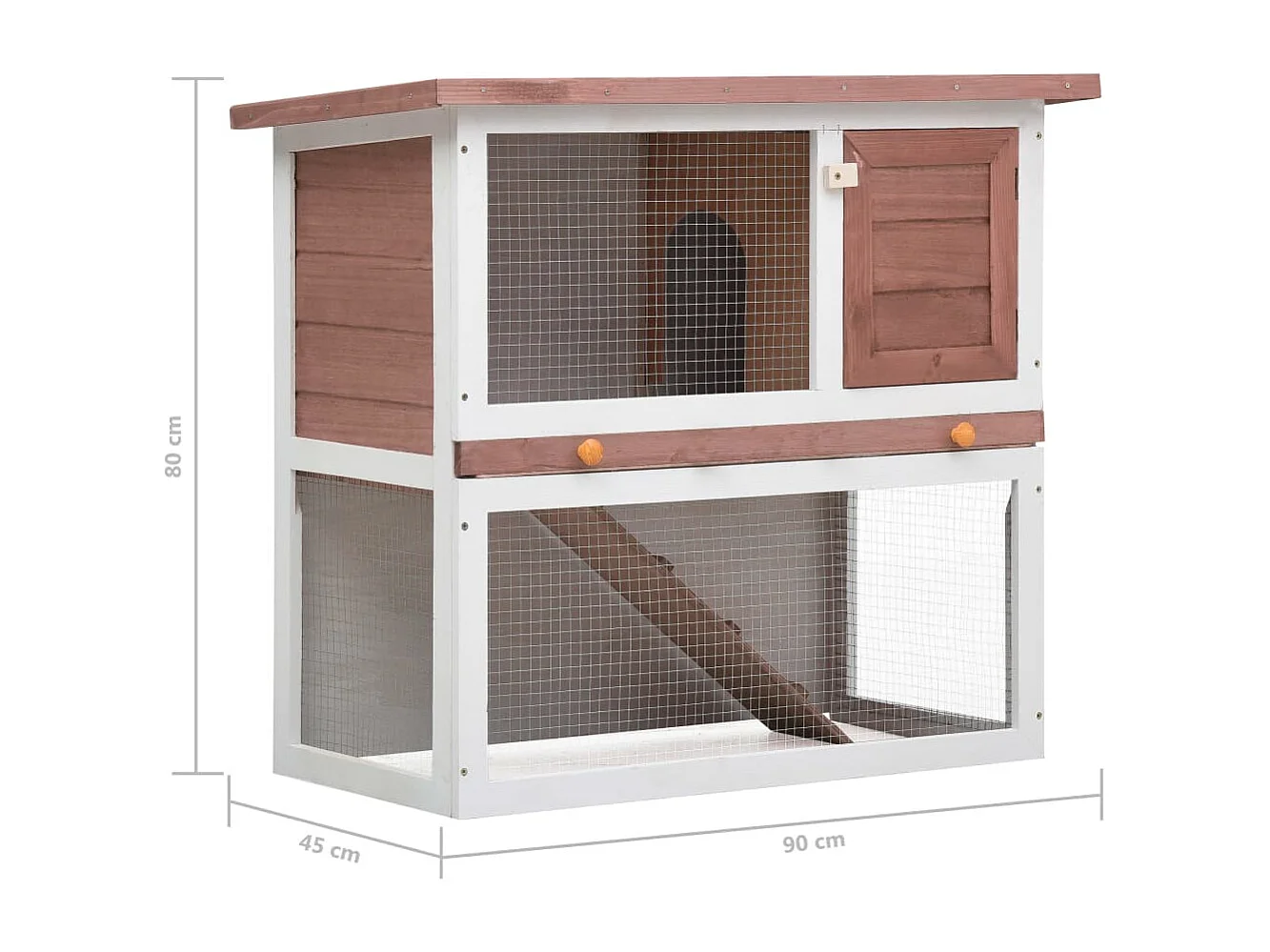 Mareina  Clapier d'extérieur 1 porte Marron Bois