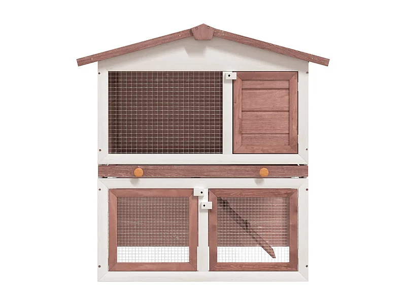 Jacqueline Paz  Clapier d'extérieur 3 portes Marron Bois