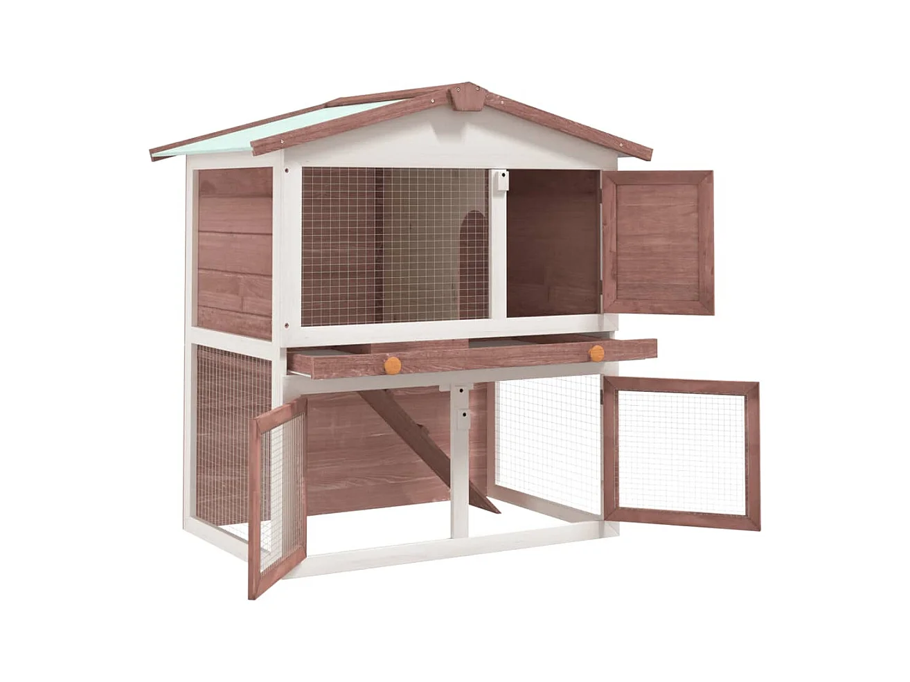 Jacqueline Paz  Clapier d'extérieur 3 portes Marron Bois