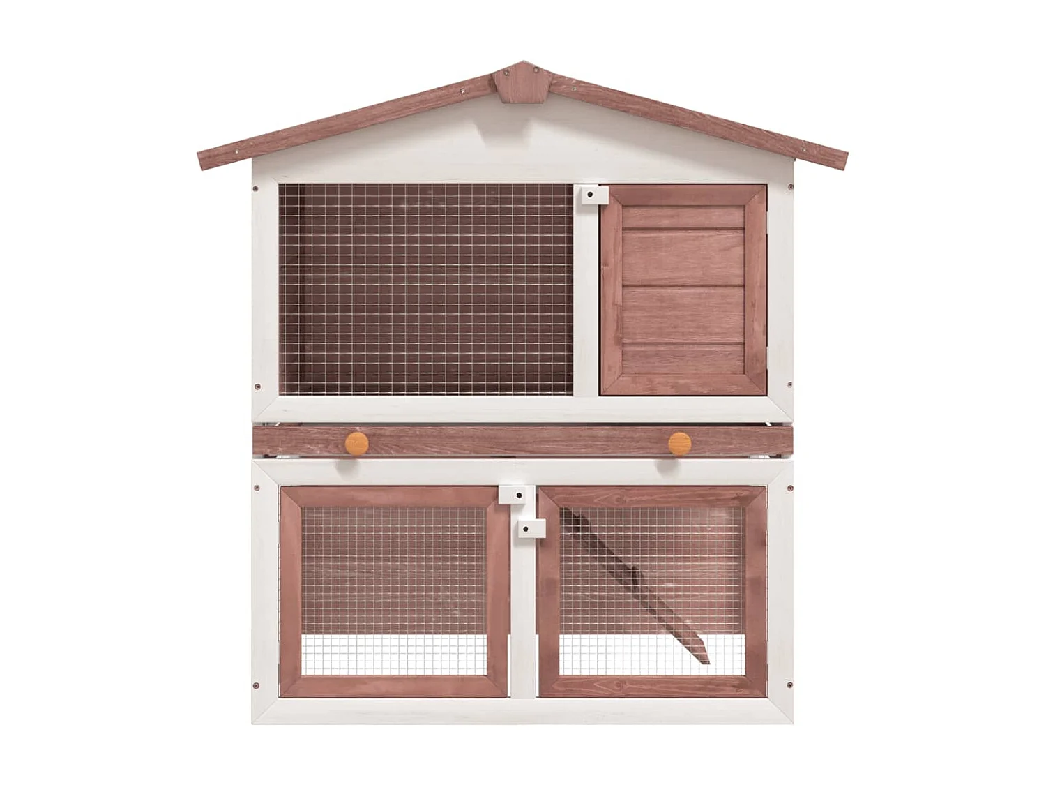 Jacqueline Paz  Clapier d'extérieur 3 portes Marron Bois