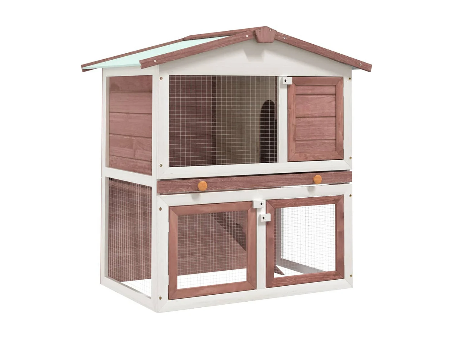 Jacqueline Paz  Clapier d'extérieur 3 portes Marron Bois