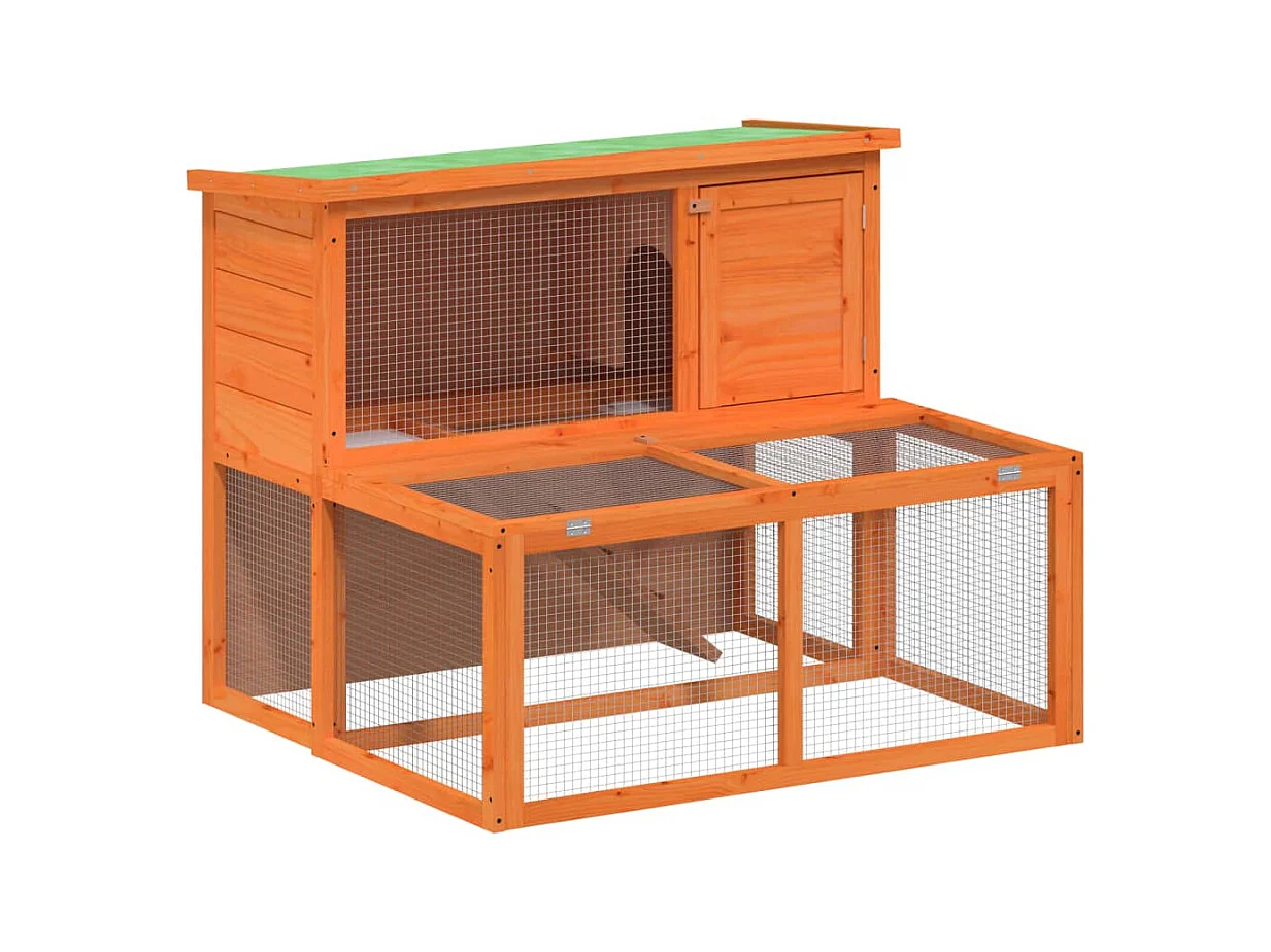 Jacques-René  Clapier marron 102x90x84,5 cm bois de pin massif