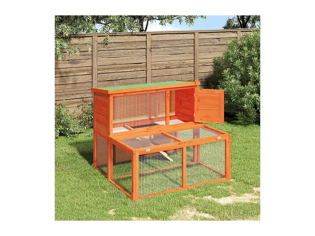 Jacques-René  Clapier marron 102x90x84,5 cm bois de pin massif