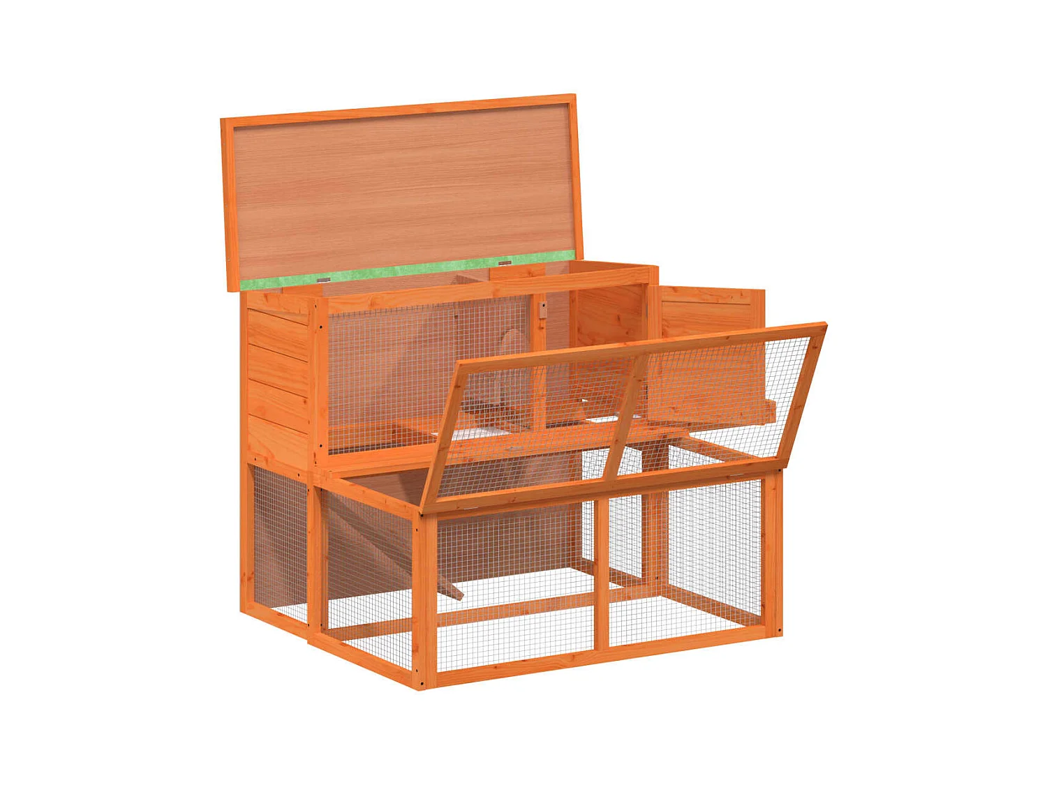 Jacques-René  Clapier marron 102x90x84,5 cm bois de pin massif