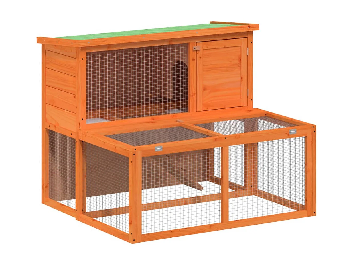 Jacques-René  Clapier marron 102x90x84,5 cm bois de pin massif