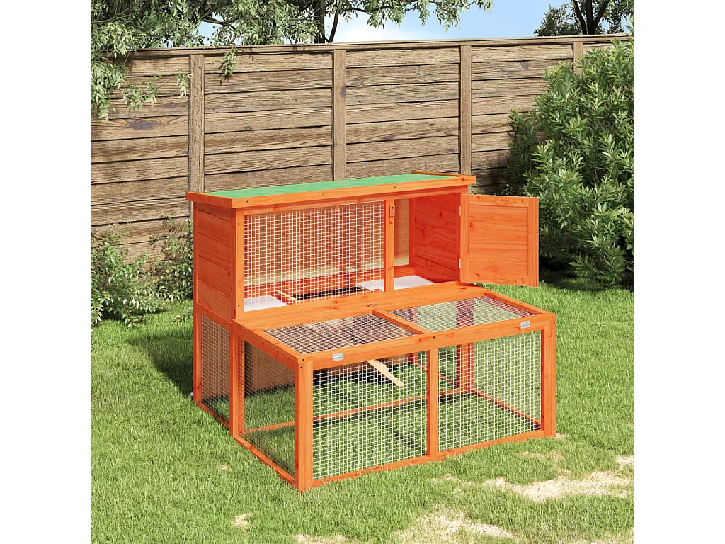 Jacques-René  Clapier marron 102x90x84,5 cm bois de pin massif