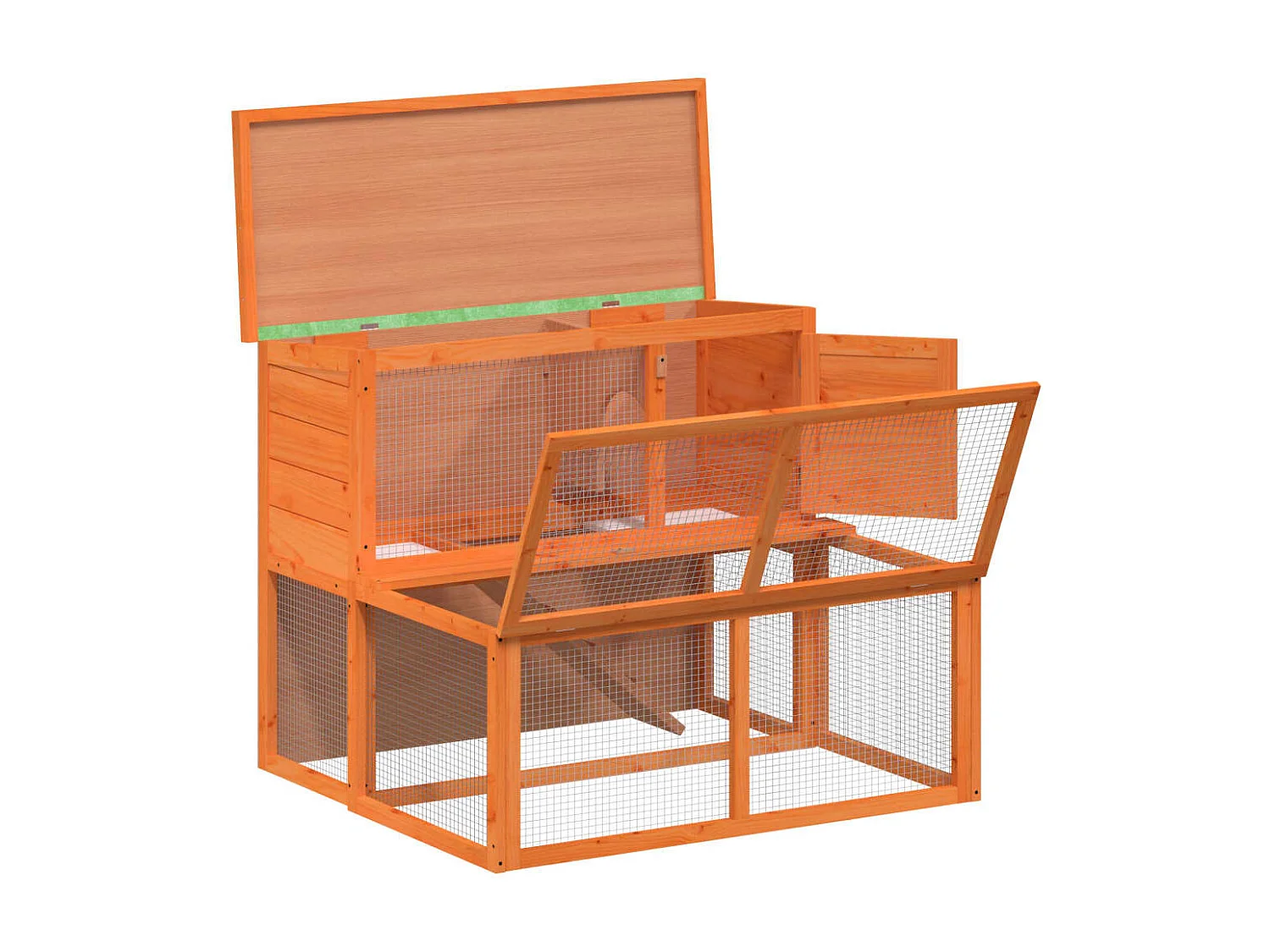 Jacques-René  Clapier marron 102x90x84,5 cm bois de pin massif