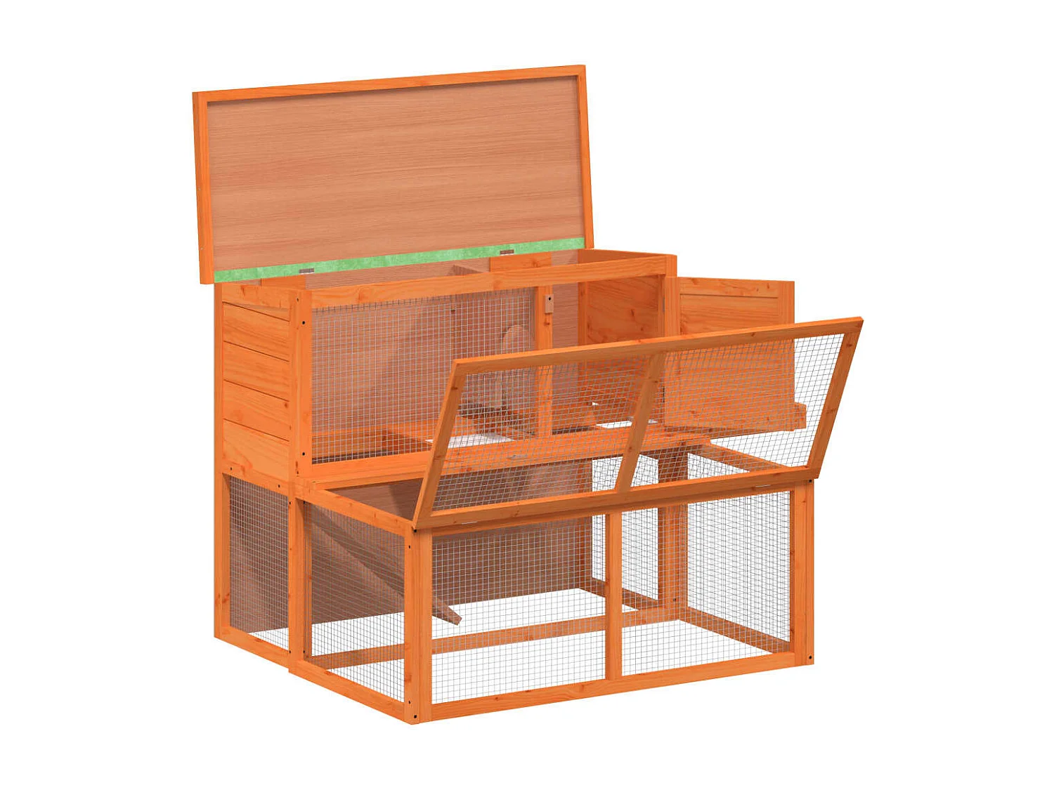 Jacques-René  Clapier marron 102x90x84,5 cm bois de pin massif