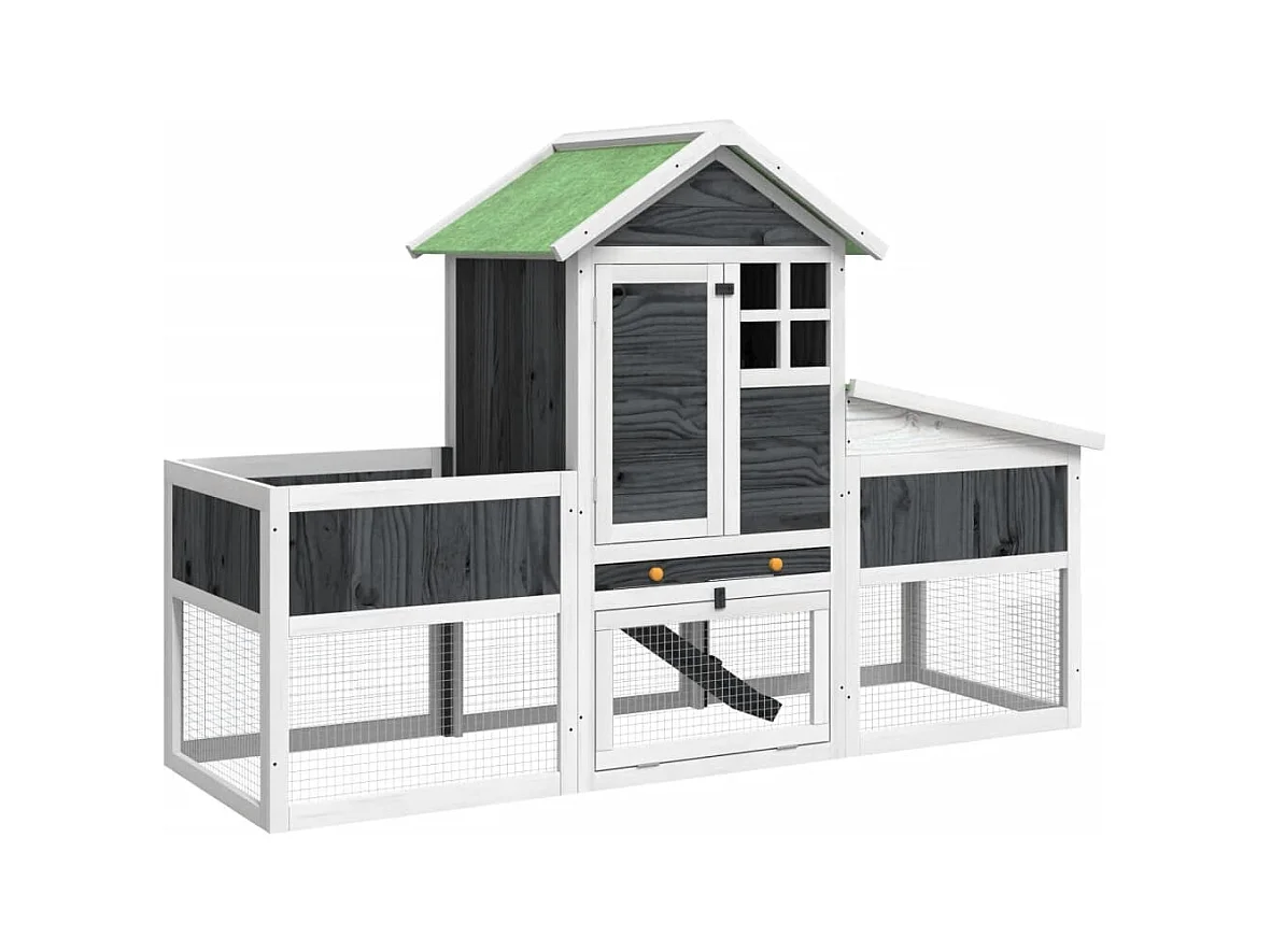 Arwin  Clapier gris 170x63x113 cm bois de pin massif