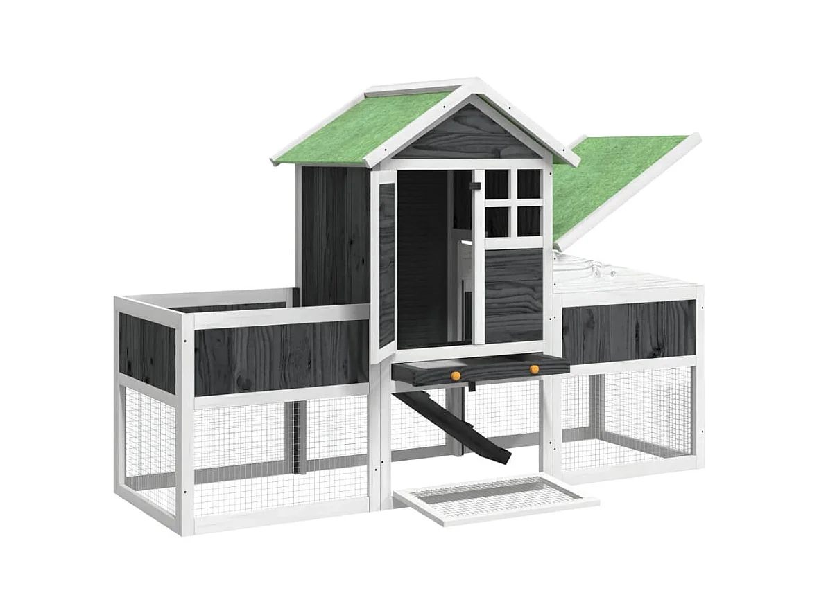 Arwin  Clapier gris 170x63x113 cm bois de pin massif