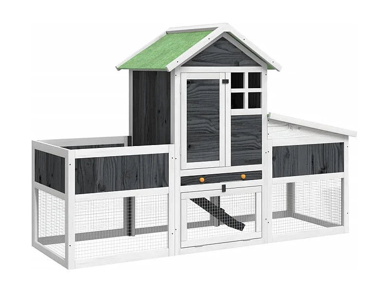 Arwin  Clapier gris 170x63x113 cm bois de pin massif