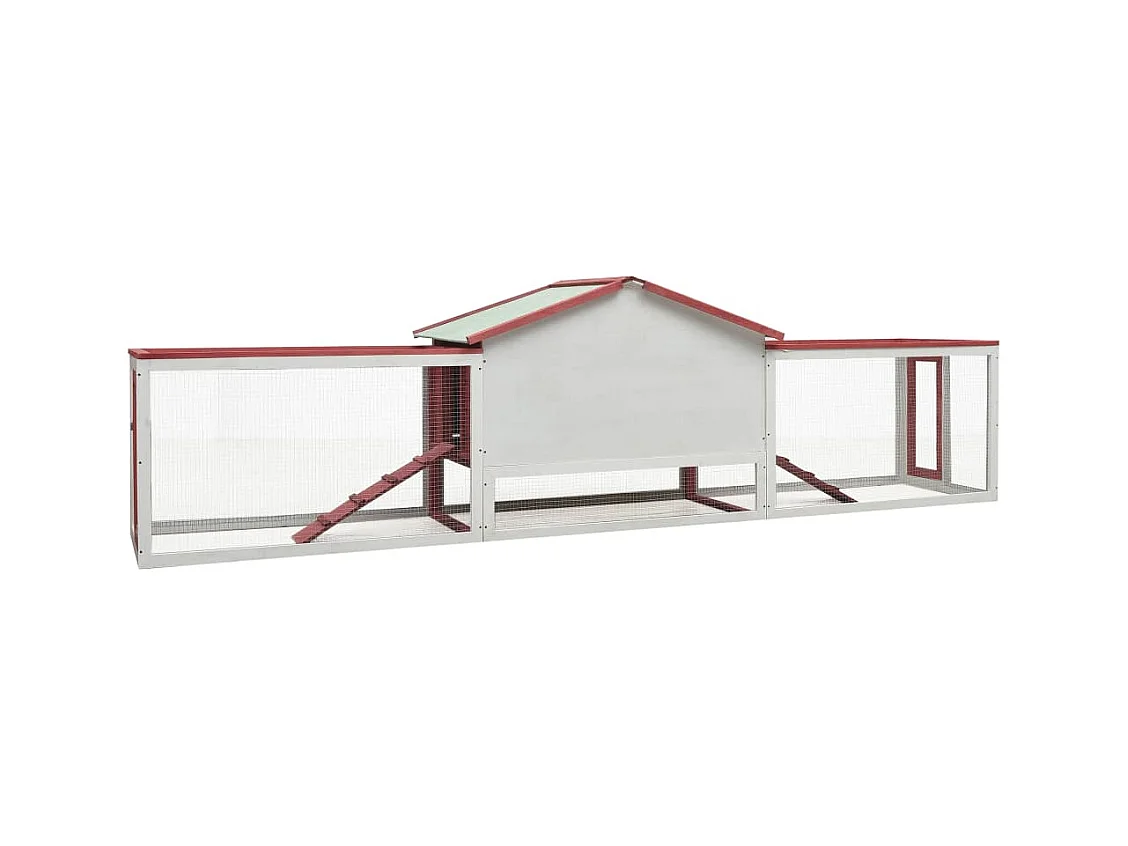 Coalton  Clapier Rouge 310x70x87 cm Pin massif et sapin